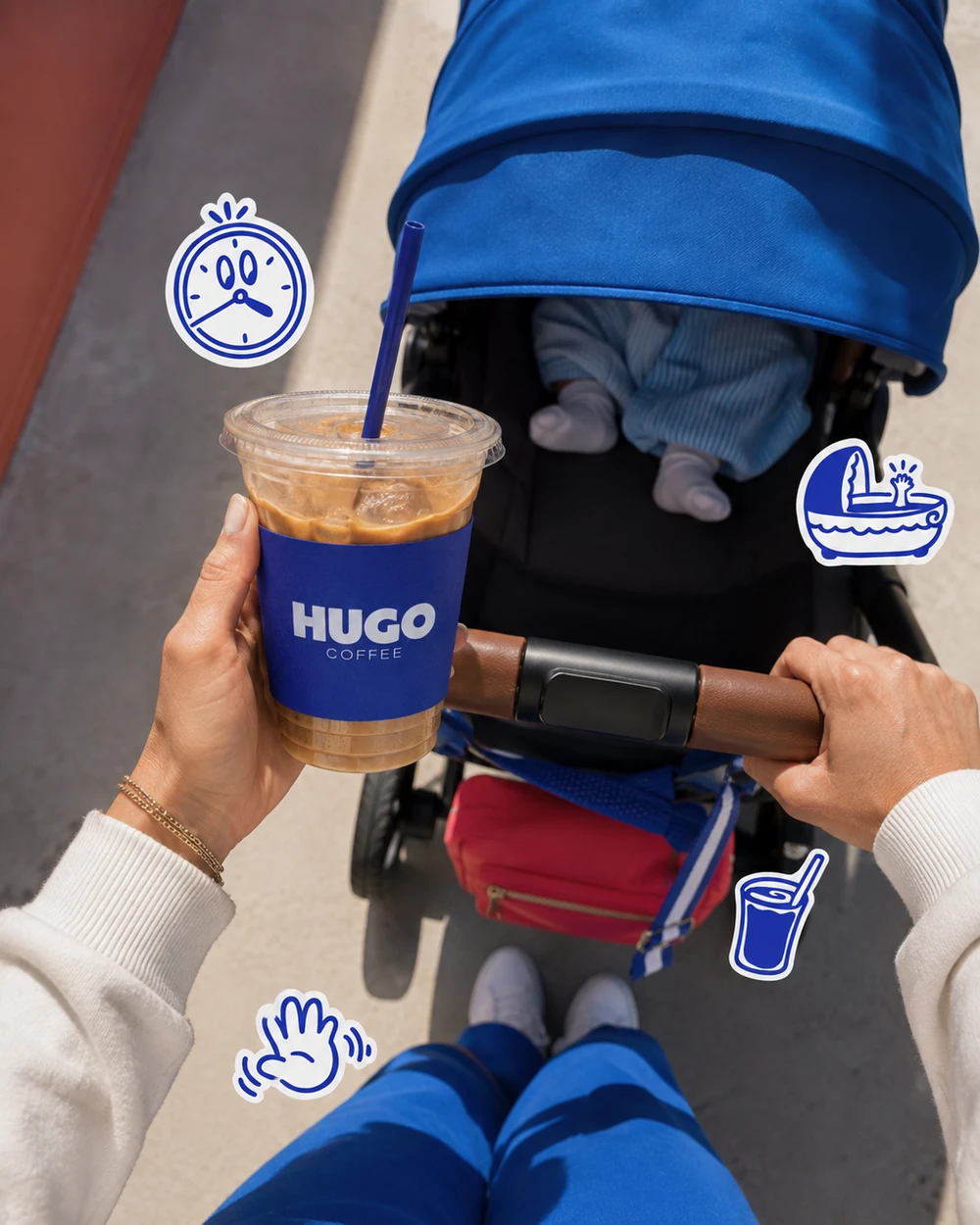 Coffee on a walk with the stroller